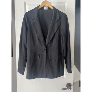 Neon Soul Black Open Front Stretch Blazer Womens Large